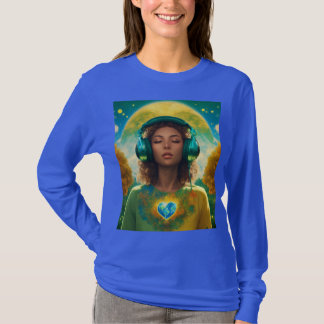  Dreamy Headphones and Heart T-Shirt
