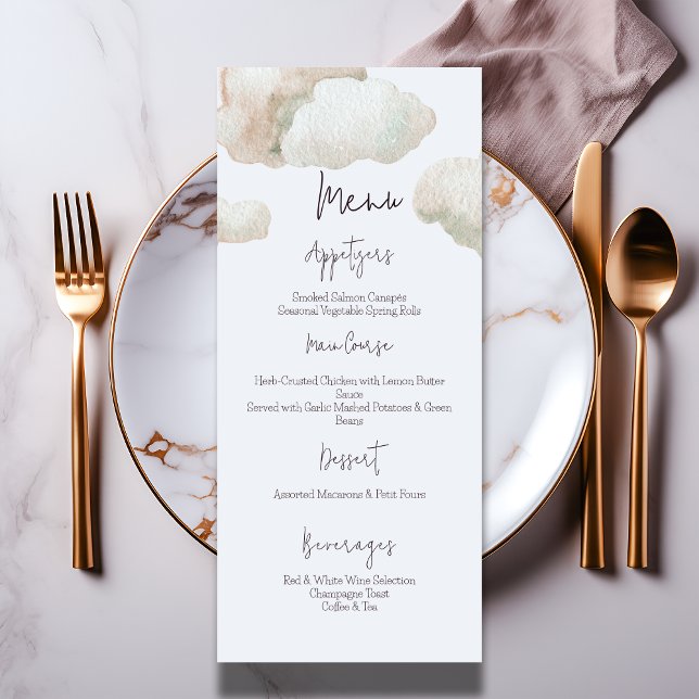 Dreamy Heaven Sent Blue Boy Baby Shower Menu (Creator Uploaded)