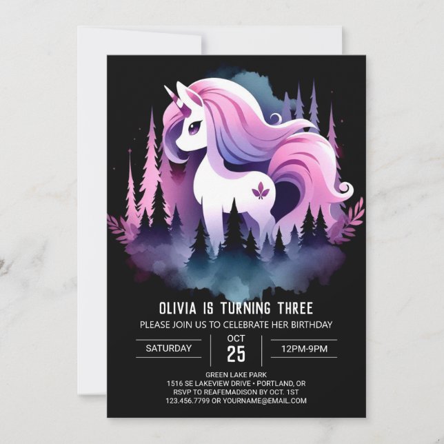 Dreamy Horse Birthday Invitation (Front)