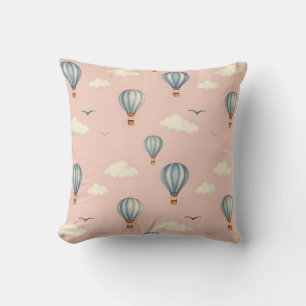 Dreamy Hot Air Balloon Sky Pattern Cushion