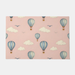 Dreamy Hot Air Balloon Sky Pattern Doormat