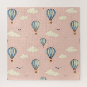 Dreamy Hot Air Balloon Sky Pattern Jigsaw Puzzle
