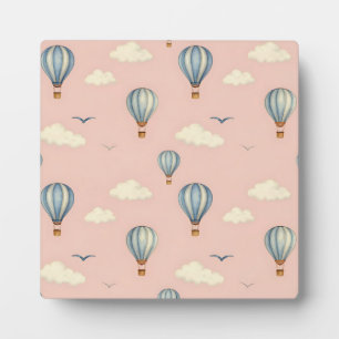 Dreamy Hot Air Balloon Sky Pattern Plaque