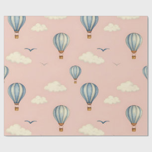 Dreamy Hot Air Balloon Sky Pattern Wrapping Paper