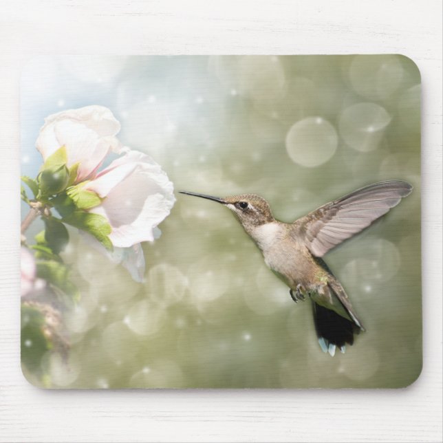Dreamy Hummingbird in flight Mouse Mat (Front)