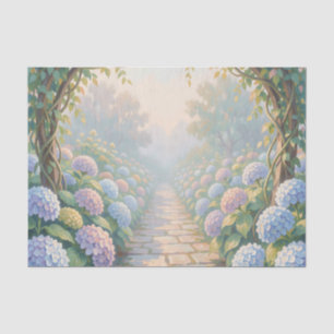 Dreamy Hydrangea Garden Arch Stone Path Cottage Tissue Paper