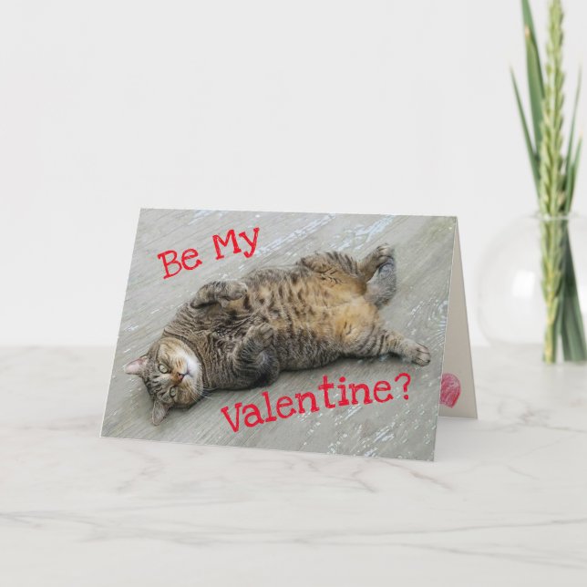 Dreamy In Love Cat Valentine's Day Holiday Card (Front)