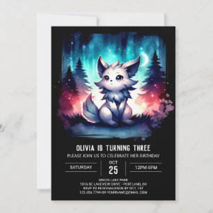 Dreamy Kids Wolf Birthday Invitation