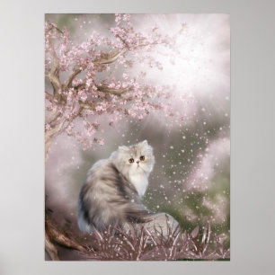 Dreamy kitty cat poster