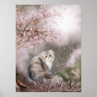 Dreamy kitty cat poster