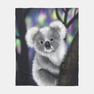 Dreamy Koala in an Enchanted Forest  Fleece Blanket