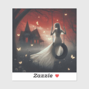 Dreamy Lady In White Gown