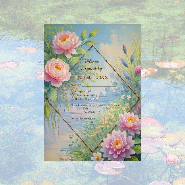 Dreamy Lakeside Garden Wedding RSVP Card (Creator Uploaded)