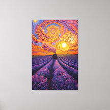 Dreamy lavender express-whimsical sunset train pai