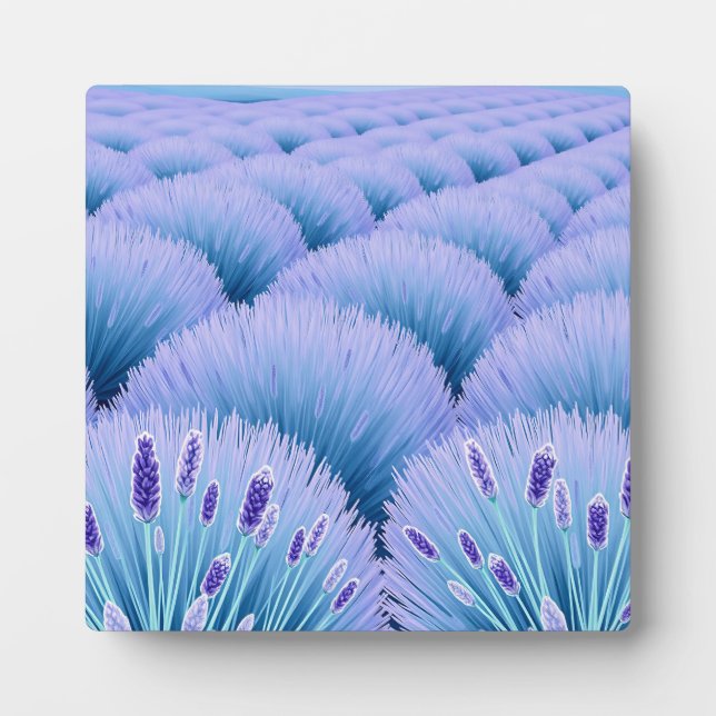 Dreamy Lavender Fields Aesthetic Purple Blue  Plaque (Front)