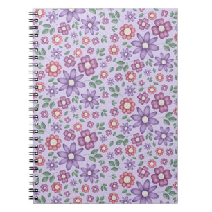 dreamy lavender pastel floral pattern notebook