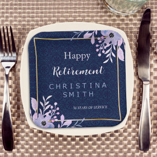 Dreamy Lilac Pastel Watercolor Retirement Party Paper Plate