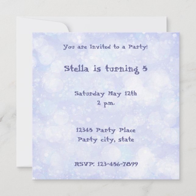 Dreamy Lilac Personalised Invitation (Front)
