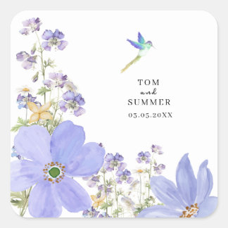Dreamy Lilac Wedding Square Sticker