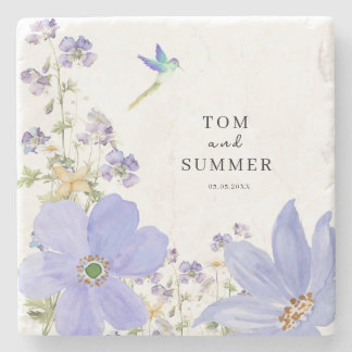 Dreamy Lilac Wedding Stone Coaster