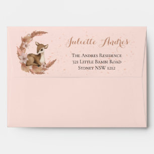 Dreamy Little Bambi & Flowers Gender Neutral Baby Envelope