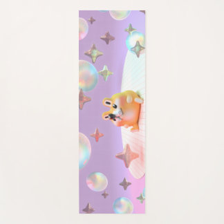 Dreamy little bear, bubbles, and stars- yoga mat