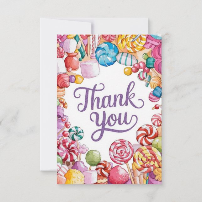 Dreamy Little Candyland thank you card (Front)