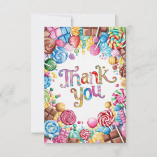Dreamy Little Candyland thank you card 