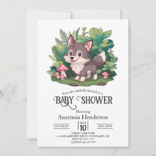 Dreamy Little Wolf Baby Shower Invitation