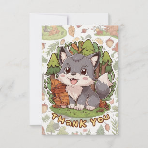 Dreamy Little Wolf Thank You Card