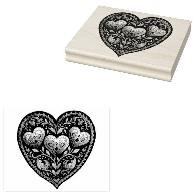 Dreamy Love: Gouache Valentine Hearts Rubber Stamp (Stamped)