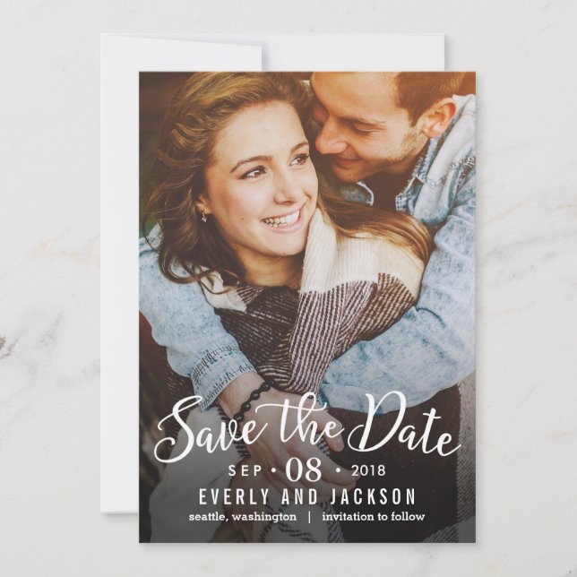 Dreamy Love Wedding Save The Date Card (Front)