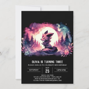 Dreamy Magical Wolf Birthday Invitation