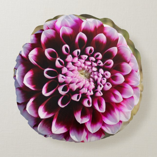 Dreamy Maroon Petals Round Cushion (Front)