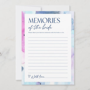 Dreamy Memories of the Bride Shower Activity Card