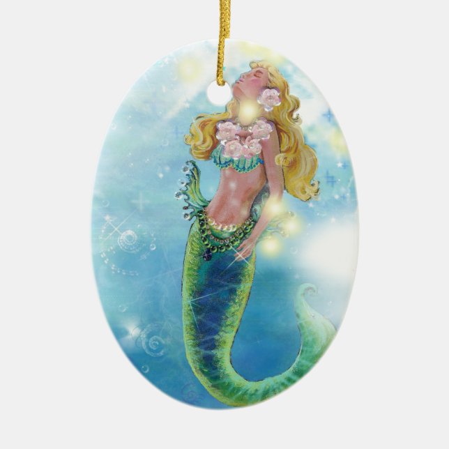 Dreamy Mermaid Christmas Ornament (Front)