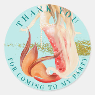 Dreamy Mermaid Thank you Classic Round Sticker