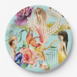 Dreamy mermaids  paper plate
