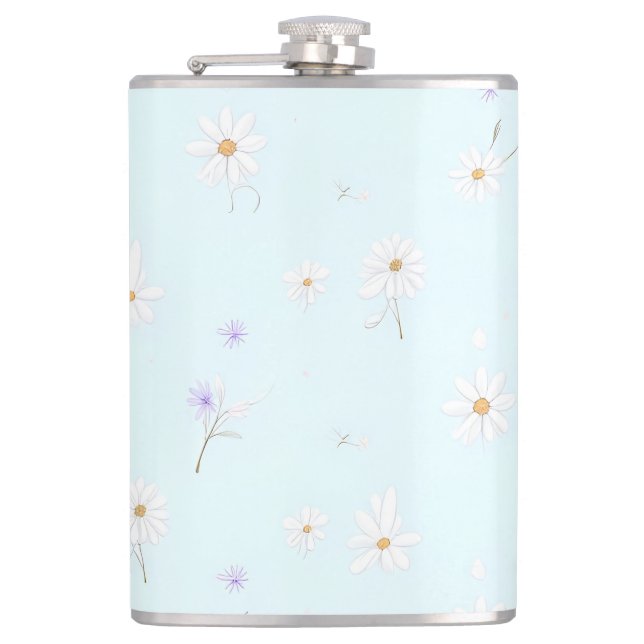 Dreamy Mint Meadow Hip Flask (Front)