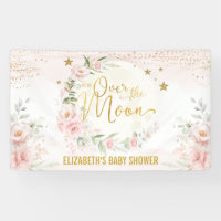 Dreamy Moon Blush Pink Floral Baby Girl Welcome