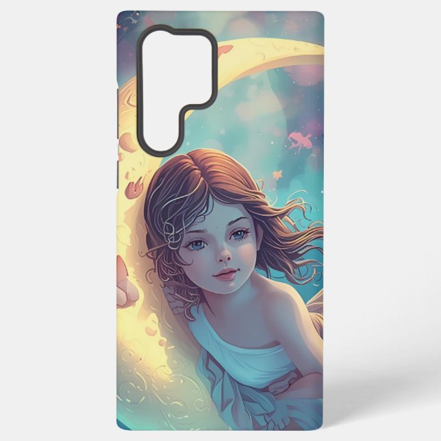 Dreamy Moon Girl Samsung Case Design | Cute Baby  (Back)
