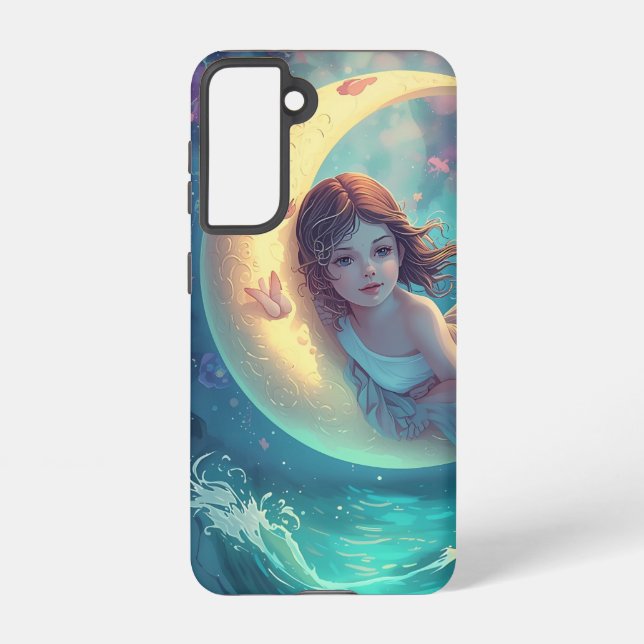 Dreamy Moon Girl Samsung Case Design | Cute Baby M (Back)