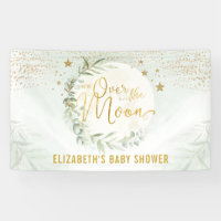 Dreamy Moon Star Greenery Gold Baby Shower Welcome