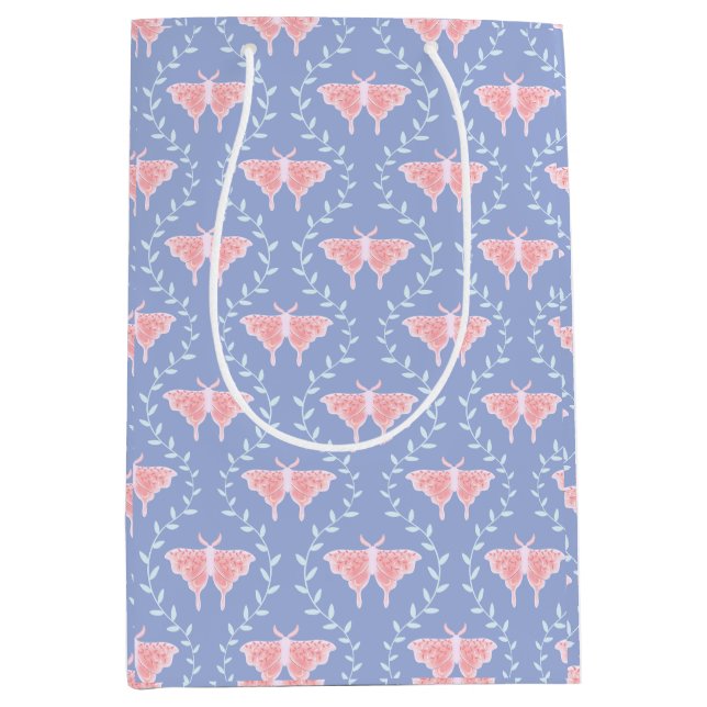 Dreamy Moth & Vine – Whimsical Nature Medium Gift Bag (Front)