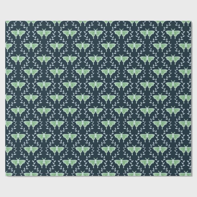 Dreamy Moths & Vines – Whimsical  Wrapping Paper (Flat)