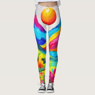 Dreamy Mountain Majesty Painting Leggings