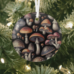 Dreamy Mushrooms Glass Tree Decoration