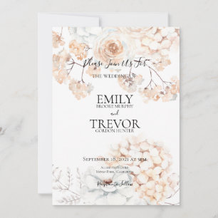 Dreamy Natural Cream Wedding Invitation