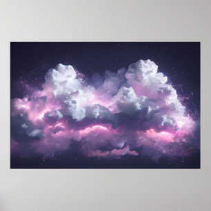 Dreamy Nebula Clouds in the Night Sky Poster