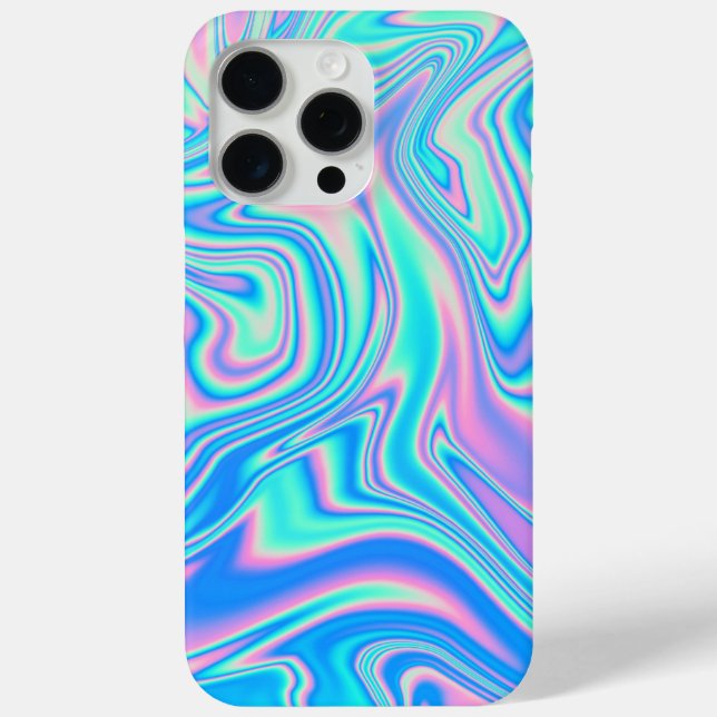 Dreamy Neon Swirls iPhone 15 Pro Case (Back)